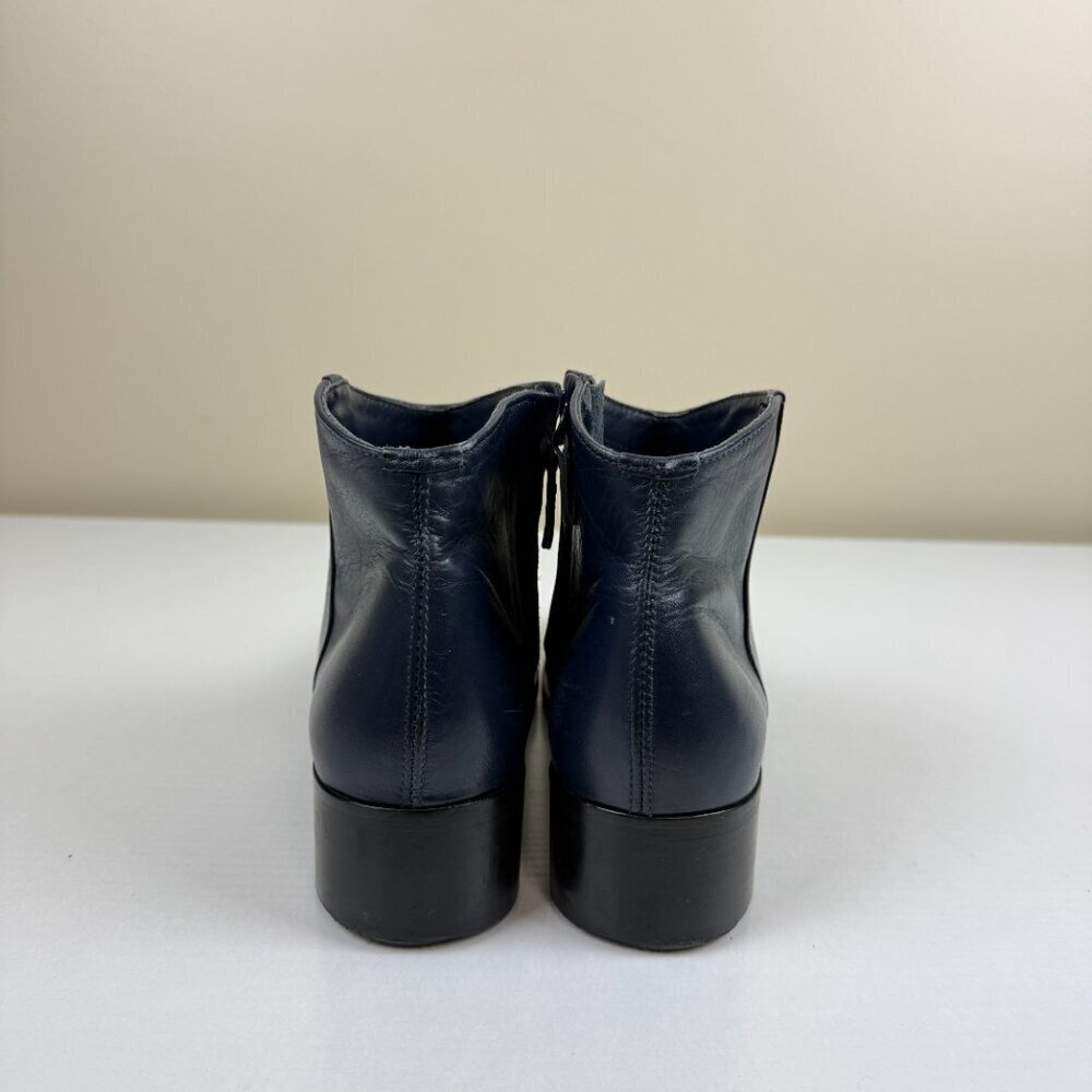 EUC Parallele Paris Navy Blue Leather Ankle Boots - Picture 4 of 12